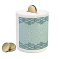 thumbnail image 2 of Morrocan Piggy Bank, Modern Design Eastern Style Forms Ivy Frame Like in 2 Different Colors, Ceramic Coin Bank Money Box for Cash Saving, 3.6" X 3.2", Pale Turquoise, by Ambesonne, 2 of 4