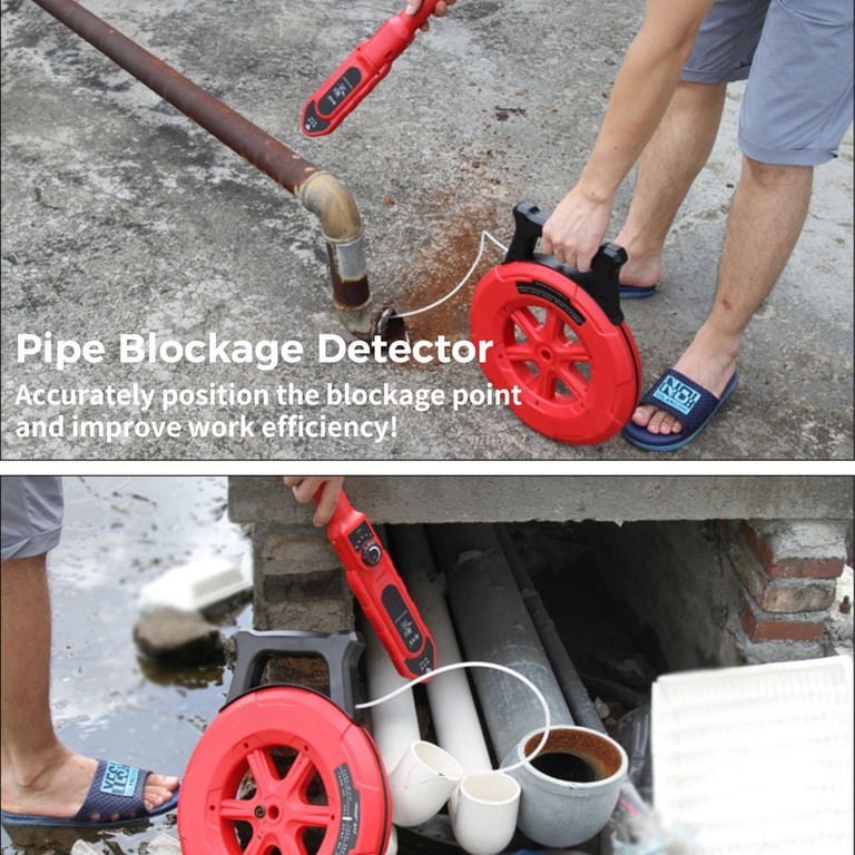Underground Pipe Blockage Detector – 100ft Sewer Locator With 7 Probes, IP67 Waterproof, Scans PVC/Metal Pipes Through Concrete