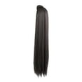 thumbnail image 4 of FITYLE 26 inch Long Straight Ponytail Extension,Soft as Human Hair,Styling Ponytails,Beauty Supplies Wrap Around Ponytail Extension for Girls brownish black, 4 of 10