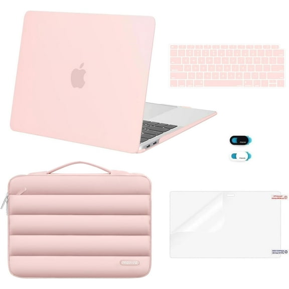 MOSISO MacBook Air 13 inch Case 2022 2021 2020 2019 2018 Release A2337 M1 A2179 A1932, Hard Case&Puffy Bag&Keyboard Cover&Webcam Cover&Screen Film
