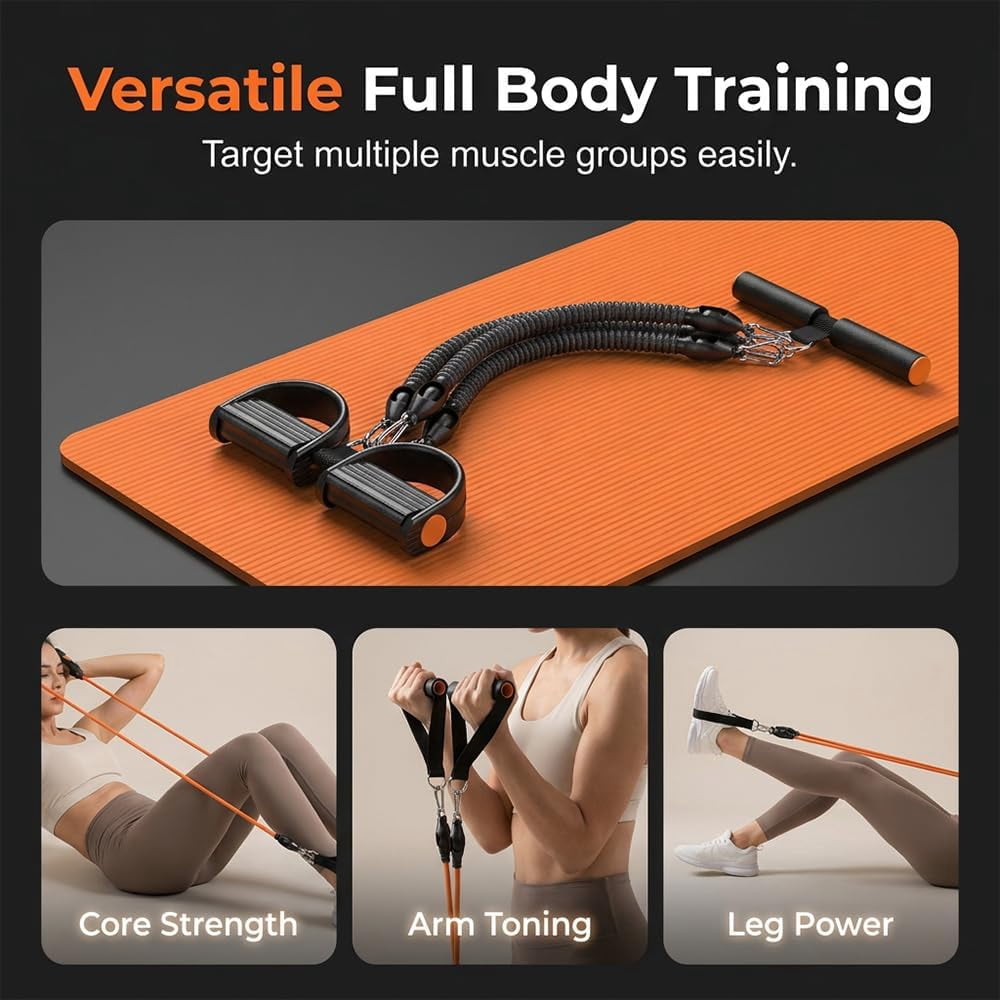Pedal Resistance Band with Handle,2026 Upgrade Multifunction Pedal Resistance Band,Adjustable Stretch Exercise Bands for Full Body Workout Home Gym(Black 25-100 lb)