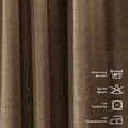 thumbnail image 3 of 3S Brother's Solid Luxury Matte Velvet Soft Curtains Set of 2 Panels Hanging Back Tap & Rod Pocket Home Décor Bedroom Kitchen Office Windows Room Darkering ( Antique Brass-52"x95"), 3 of 6