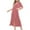 Pink, variant on Women's Summer Sundress Women Solid Color Velvet Dress Short Sleeve Round Neck V-Neck Dress Floral Print Ruffle Puff Sleeve High Waist Midi Beach Dresses