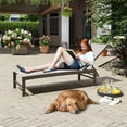 thumbnail image 3 of Crestlive Products Outdoor Patio Aluminum Adjustable Chaise Lounge Chair(1PC Beige), 3 of 5