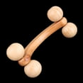 thumbnail image 2 of Household Wooden 4 Wheels Stress Relief Body Neck Muscle Massage Roller Beige, 2 of 3