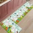 thumbnail image 3 of Kitchen Rug Sets 2 Piece Happy Easter Rabbits Butterfly Eggs Non Slip Anti Fatigue Floor Mats Teal Green Wood Plank Comfort Soft Absorb Cushioned Standing Doormat Runner Rugs (19.7x31.5+19.7x47.2in), 3 of 6
