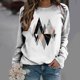 thumbnail image 2 of Camisas informales de manga larga para mujer, sudadera de cuello redondo con estampado de rombos geométricos, jersey de cuello redondo, Tops tipo túnica holgados Pompotops  FGAJ924, 2 of 6