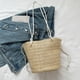 thumbnail image 4 of Bolso bandolera para mujer, bandolera de paja transpirable, Bolso con cordón, viaje de compras, 4 of 9
