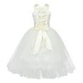 thumbnail image 4 of DPOIS Kids Lace Criss Cross Back Princess Flower Girl Tulle Dress, 4 of 4