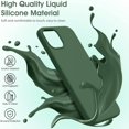 thumbnail image 2 of Liquid Silicone Case for iPhone 12 Mini (5.4''), [Scratch-Resistant, Anti-Fingerprint, Shockproof] Protective Slim Phone Case, 4-Layer Cover with Microfiber Lining, Silky-Soft Touch, Green, 2 of 14