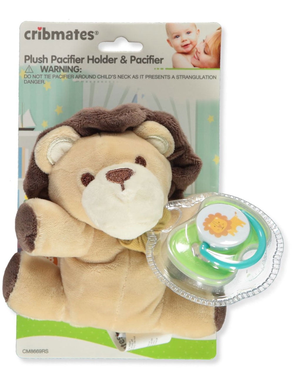 Cribmates Lion Plush Pacifier Holder with Pacifier