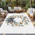 thumbnail image 3 of Outdoor Rug 6x9 ft White Daisy Floral Waterproof Outdoor Patio Rug Mat Non Slip Outside Area Rugs Carpet for RV,Camping,Porch,Deck,Pool,Balconybackyard,Rustic Farm Plaid Bow Wreath, 3 of 9