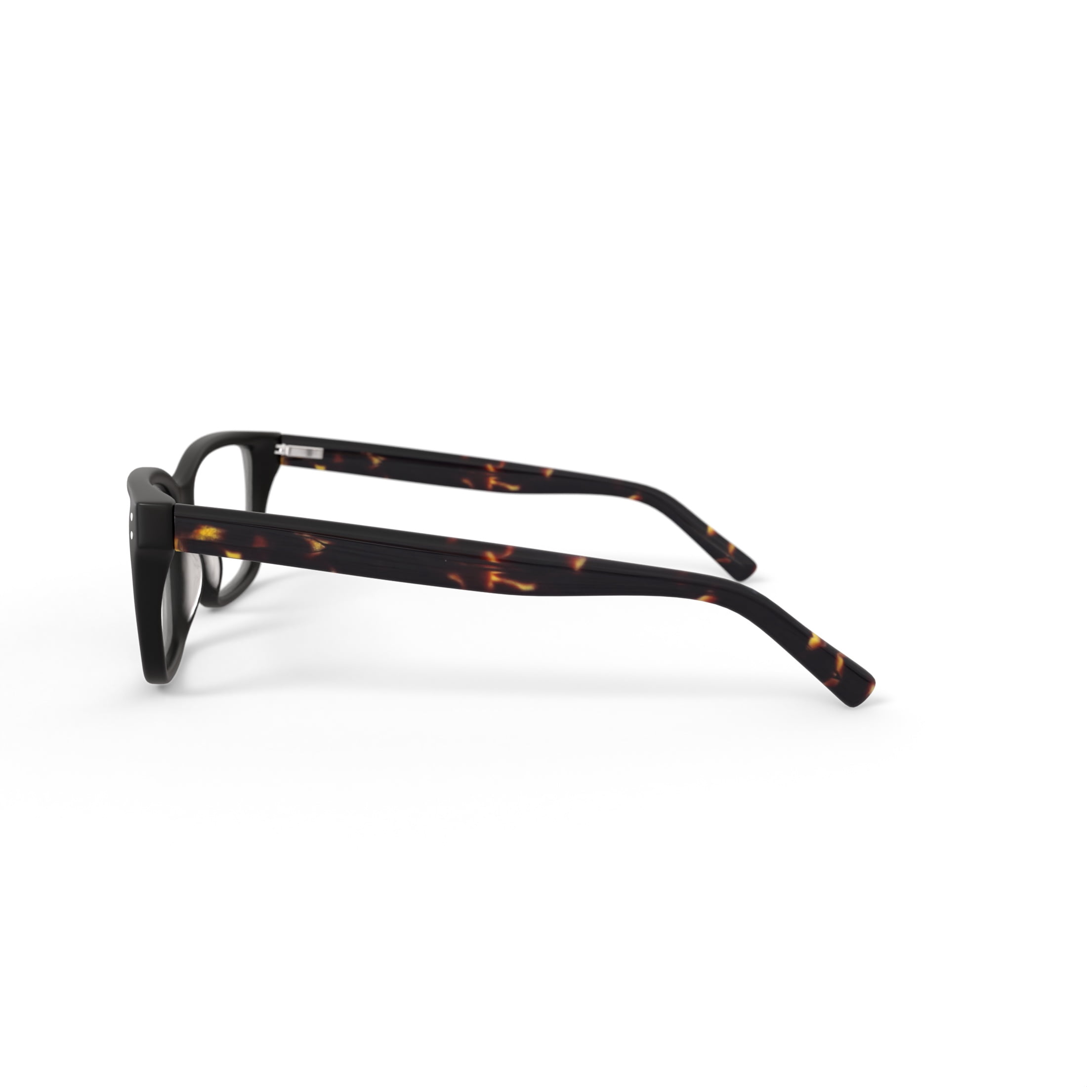 Walmart Men's MV014 Curtis Square Prescription Eyeglasses with Case, Shiny Black