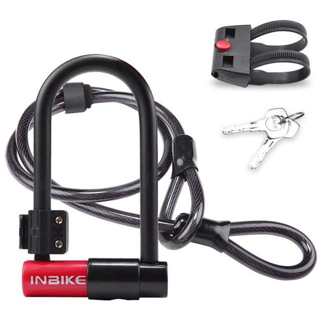 Candado para bicicleta con soporte de montaje de cable de acero de 115 cm/3,8 pies de servicio pesado
