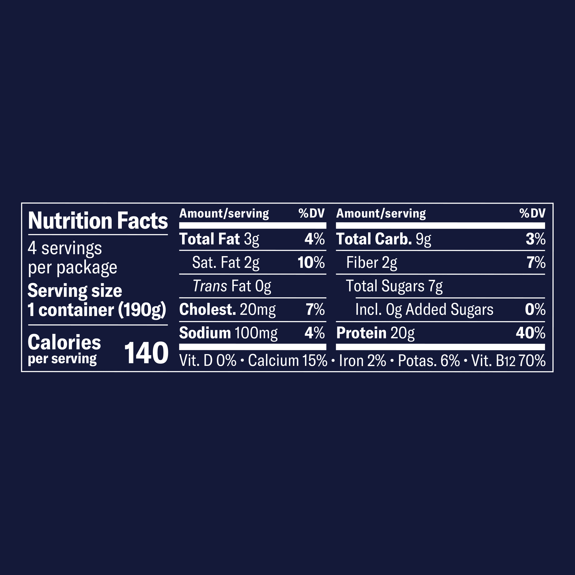 Chobani 20G Protein Low-Fat Greek Yogurt Vanilla 6.7oz 4 Pack
