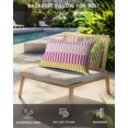 thumbnail image 4 of Pack of 2 Outdoor Lumbar Pillow Covers 12x20 Inch, Colorful Stripe Waterproof Throw Pillow Covers Set, Modern Pink Purple Yellow Vertical Striped Decorative Cushion Cases for Patio Porch Car, 4 of 7
