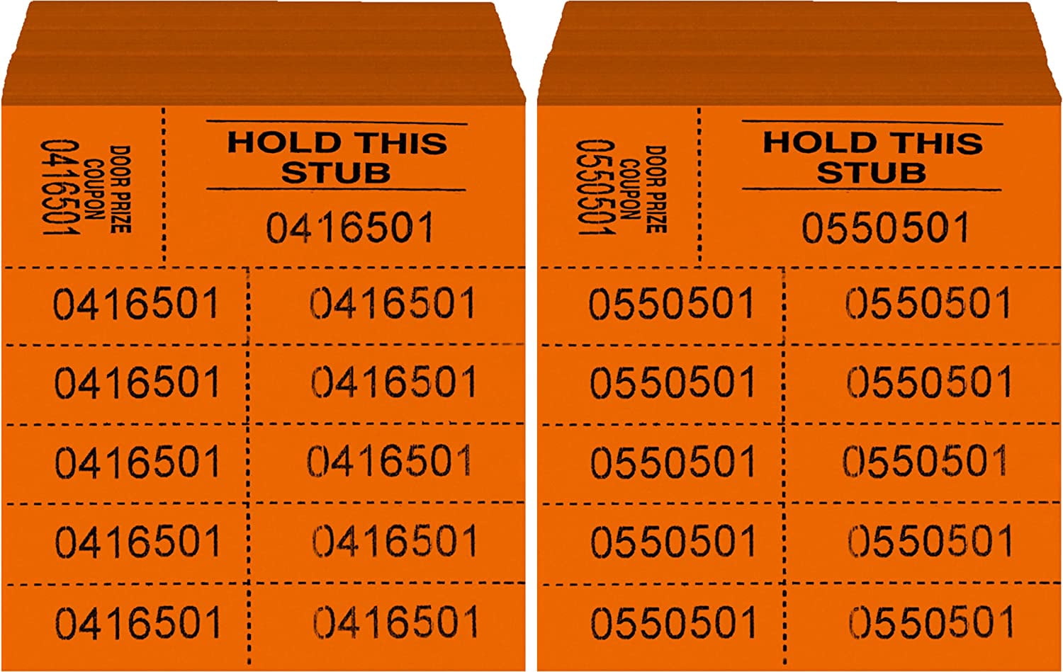 Auction Tickets - 1000 Sheets - 10 Numbers per Sheet (Orange)