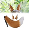 thumbnail image 4 of 3 Pieces Ears Hair Clips Faux Long Tail Cosplay Dress up Coffee, 4 of 8