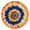 Orange Blue Tie, variant on Blue Tie Dye Spiral Pattern Round Fitted Tablecloth with Elastic Edge,Dining Table Cover Waterproof,Outdoor Round Tablecloth for Camping,Dining,Indoor and Outdoor