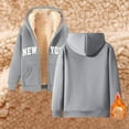 thumbnail image 4 of New York Zip Up Hoodies for Women 2026 Fall Winter Fleece Lined Sweatshirt with Pockets Streetwear Hooded Jackets, 4 of 5