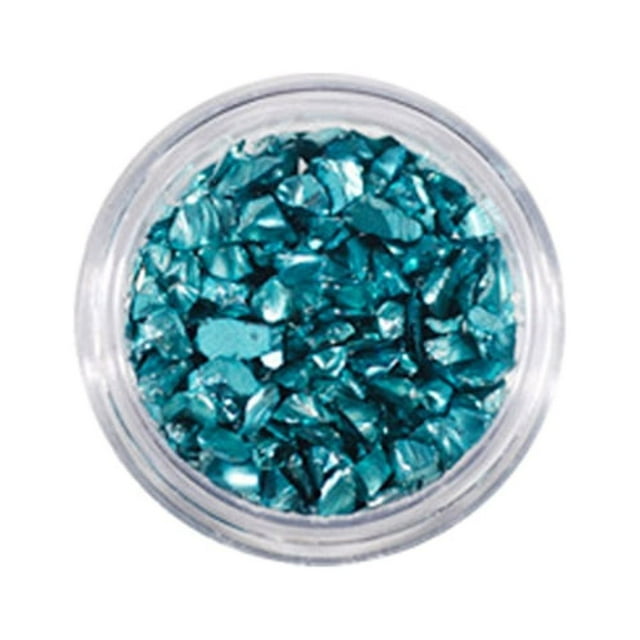 Qarigey Arte de uñas, piedras de vidrio trituradas, fragmento de cristal brillante, accesorios de manicura, fabricación de joyas para Arte de uñas lago azul