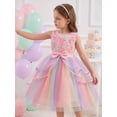 thumbnail image 2 of Odeerbi Toddler Kids Girls Rainbow Tulle Princess Dress Flower Tutu Dresses Wedding Birthday Party Ball Gown, 2 of 9