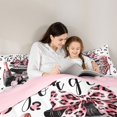 thumbnail image 5 of Homewish Fashion Perfume 7 Pieces Full Size Bedding Sets,Cheetah High Perfume Bowknot Full Size Bed in a Bag,Pink,Pink Reversible, 5 of 8