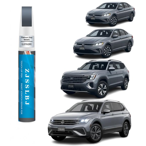 Pintura de Retoque para Autos (Gris Platino Metálico (LD7X/2R)) para Volkswagen, Kit de Reparación de Rayones de Pintura para Autos, Solución Rápida y Fácil de Reparar, Bolígrafo Removedor de Rayones