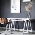 thumbnail image 2 of Allora 60" Soild Wood Modern Industrial Computer Desk in White, 2 of 8