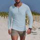 thumbnail image 1 of pstuiky camisa de manga larga para hombre, Camisa de capa base de ejercicio de manga larga para hombre, informal, con cuello redondo, bolsillos y botones, de colores sólidos camisetas de hombre xl, 1 of 9