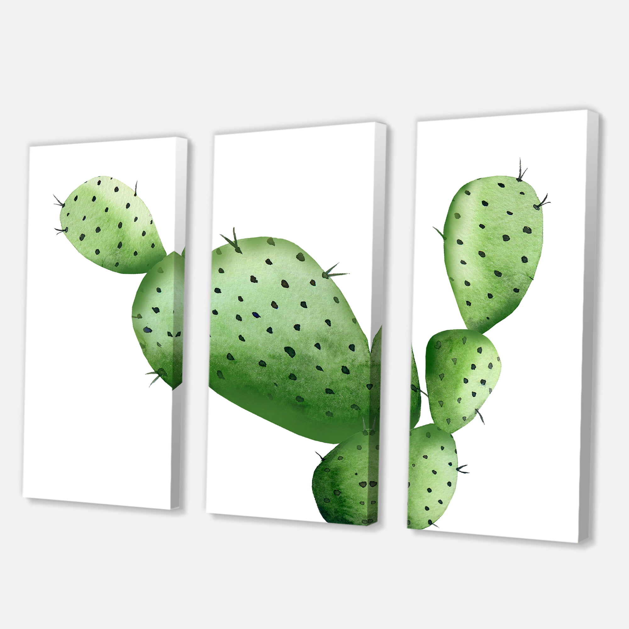 Designart ' Close Up Green Southwestern Cactus ' Tropical Canvas Wall Art Print