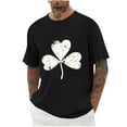 thumbnail image 2 of BLTIBY 2025 St. Patrick's Day Shirts for Men Short Sleeve Round Neck Printed Blouse Fashion Lightweight Casual Pullover Tops Black M, 2 of 4