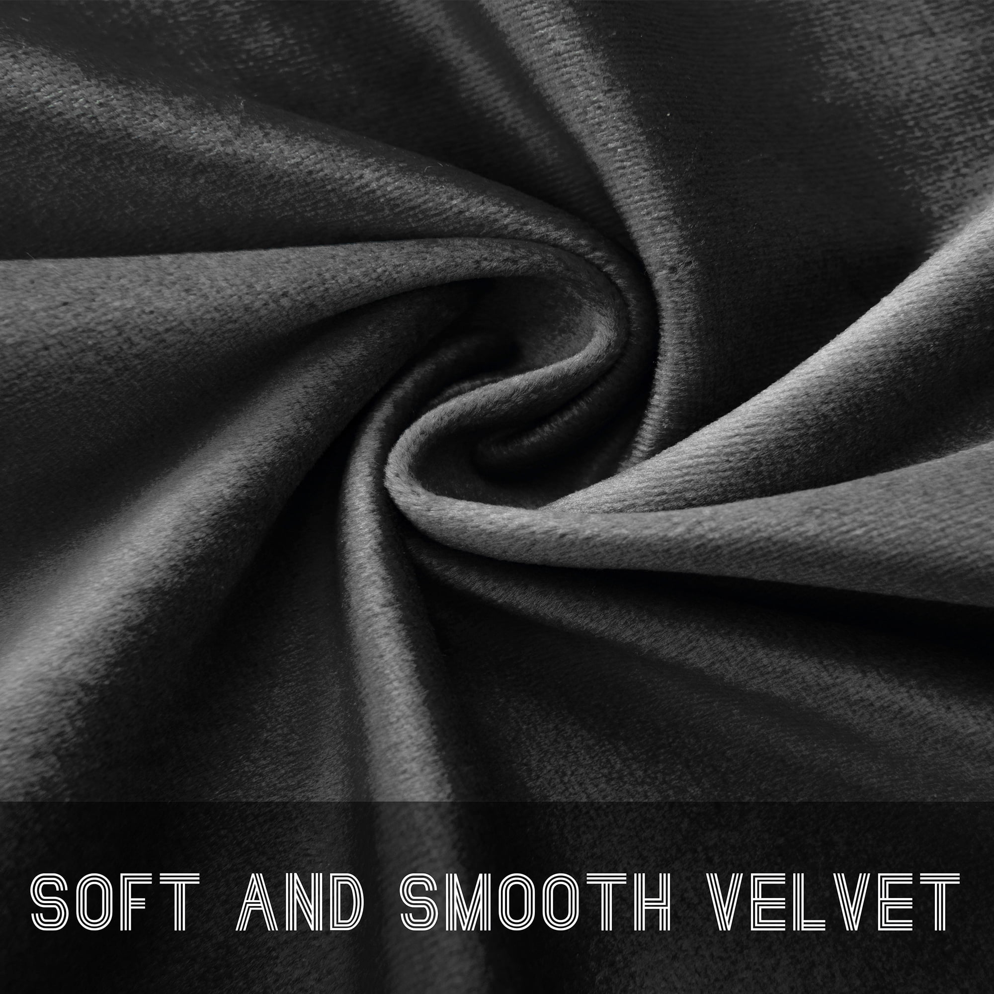 SMILETIME Dark Grey Velvet Curtains with Rod Pocket Thermal Insulated Soft Privacy Room Darkening Velvet Drapes for Bedroom and Living Room, Set of 2 Panels, 52 x 84 Inches Long