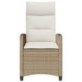 thumbnail image 3 of vidaXL Reclining Garden Chair with Side Table Beige Poly Rattan, 3 of 5