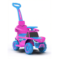 thumbnail image 3 of RoverKid 2-in-1 Toddler Sport Ride On & Push Car (Ages 2+) — Pink & Blue, Leather Seat, Music, Parent Push Handle, Kids Ride-On Toy, 3 of 6