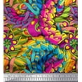 thumbnail image 1 of Soimoi Rayon Fabric Leaves Artistic Print Fabric by The Yard 42 Inch Wide, 1 of 3