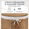 thumbnail image 4 of Best Choice Products Half Moon Laundry Hamper w/ Lid, Half Round Laundry Basket, w/ Removable Liner & Handles - Chestnut, 4 of 9