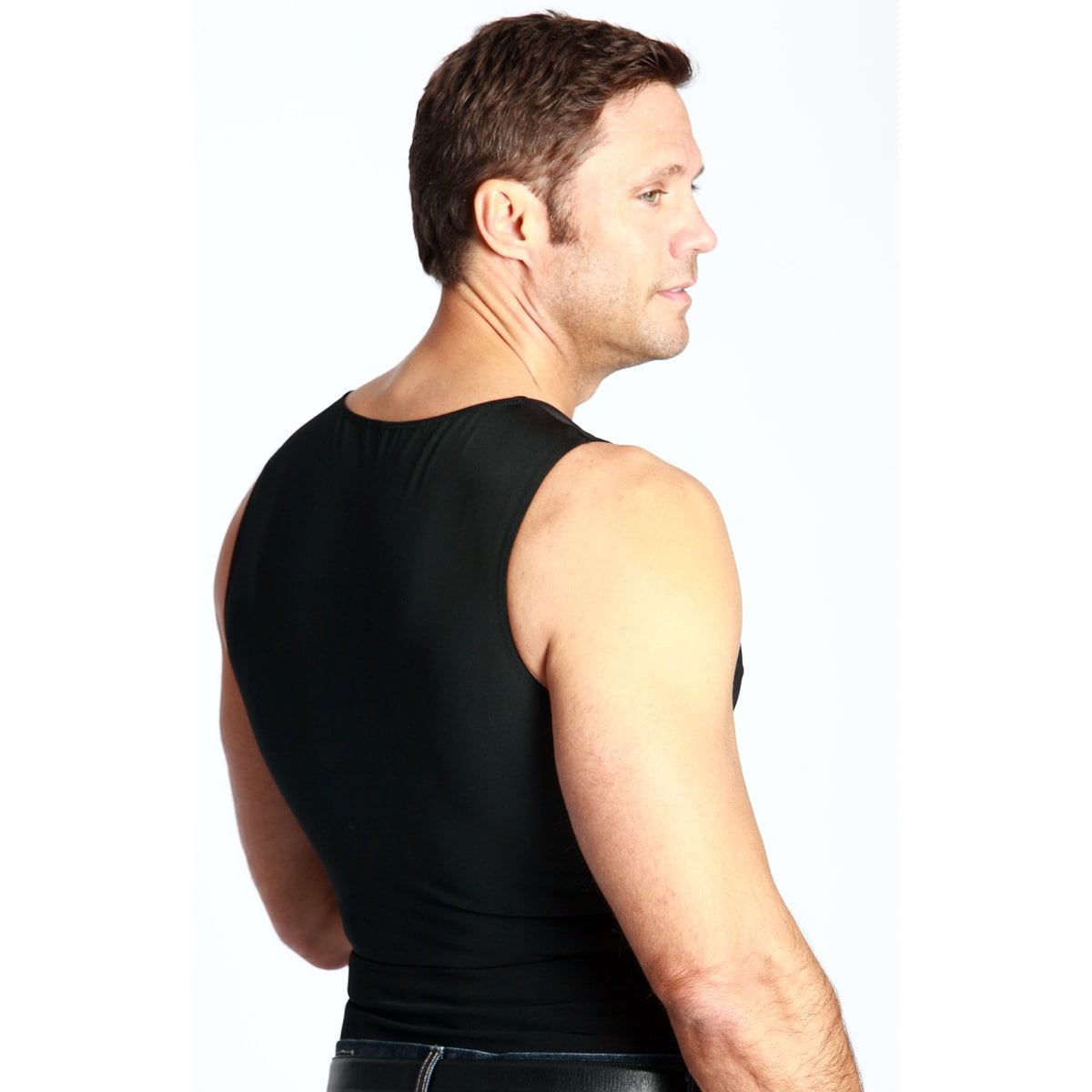 Sleeveless Padded Chest Muscle Vest Shirt (Black Or White) - Queerks™