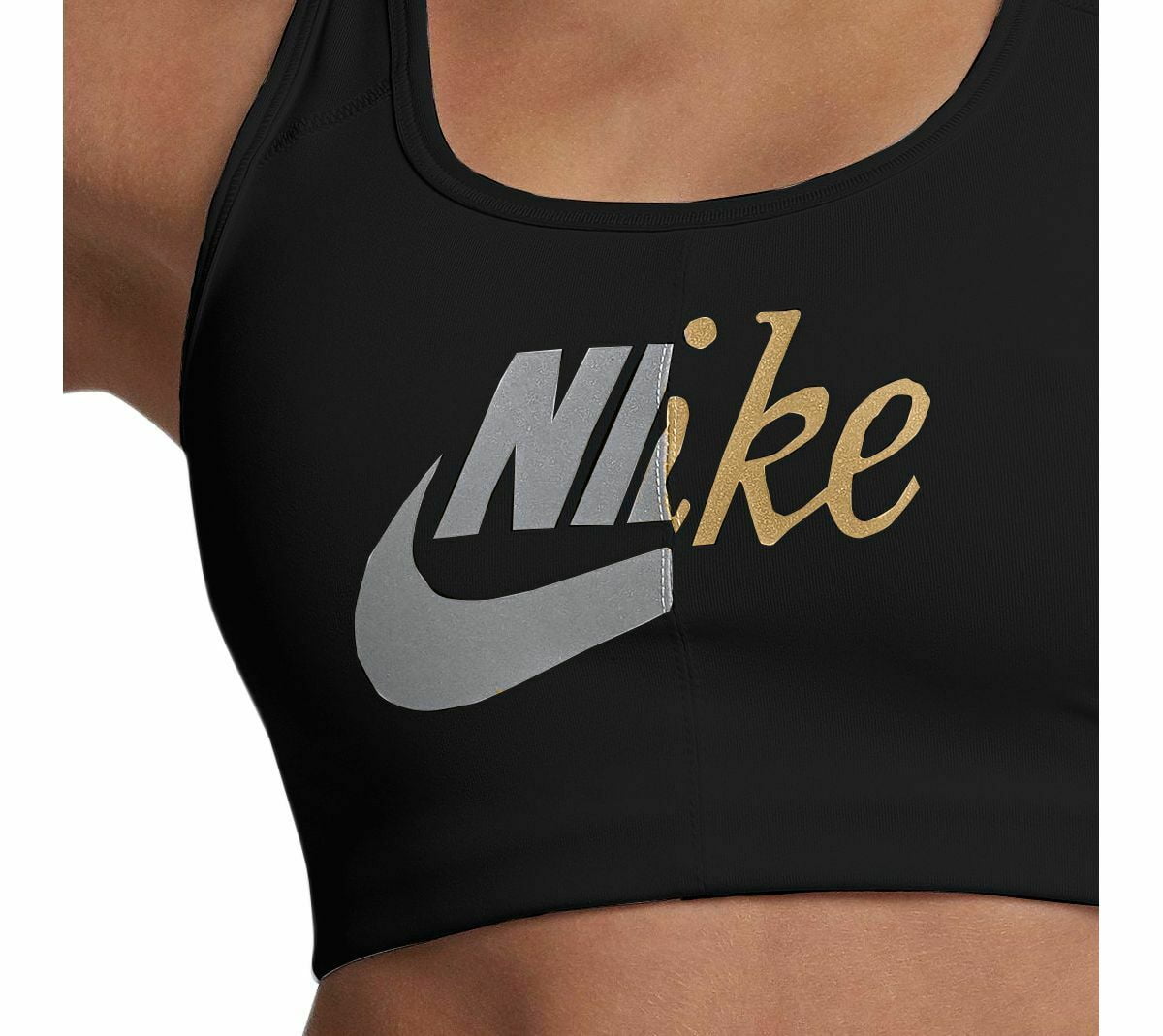 black and gold nike sports bra