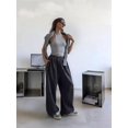 thumbnail image 5 of Women'S Wide Leg Sweatpants Baggy Straight Leg Sweat Pants with Pockets Dark Gray XL, 5 of 9