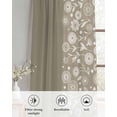 thumbnail image 6 of Japanese Sheer Curtains 84 Inch Length 2 Panels Set for Living Room/Bedroom, Grey Simple Traditional Flowers Leaves Pattern Kitchen Curtains Grommet Semi-Sheer Curtains Window Treatments 42"x84"x2, 6 of 7