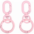 thumbnail image 1 of PATIKIL 2.2" Swivel Snap Hooks with Key Rings, 2Pcs Double Opening Metal Oval Swivel Spring Clasp Clip with O Ring for DIY Crafts Jewelry Lanyard Making, Pink, 1 of 6