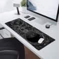 thumbnail image 4 of Black White Topographic Gaming Mouse Pad - XL Moon Relief Map Extended Mat, Non-Slip Rubber Base, Stitched Edge, Long Keyboard Playmat for Desk Computer, 31.5x11.8 Inch, 4 of 6
