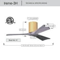 thumbnail image 6 of Matthews Fan Company IR3H-LM-BW-42 Irene 42" Light Maple Hugger Ceiling Fan with 3 Barn Wood Blades, Remote and Wall Control, Indoor/Outdoor Damp Rated, 6 of 6