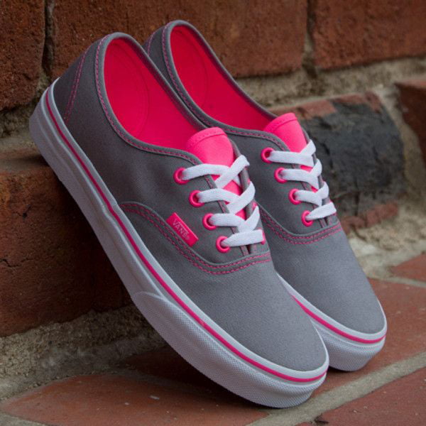 Fundador factor textura Vans Authentic Neon Pop Frost Grey/Pink Women's Skate Shoes Size 6.5 -  Walmart.com
