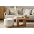 thumbnail image 2 of Bouclair Banc Rond en Tissu et Bois Blanc Cassé, 2 of 10
