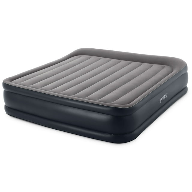 Intex Deluxe Pillow Rest Inflatable Air Bed with Built In Pump, King (3 Pack)