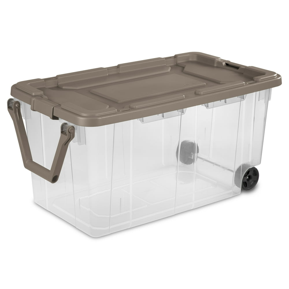 Sterilite 160 Qt. Wheeled Storage Box Taupe Splash