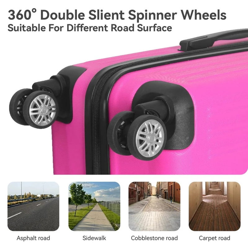 3-Piece Lightweight Luggage Set (20", 24", 26") with Spinner Wheels, Trunks with TSA Lock and Adjustable Telescopic Handle