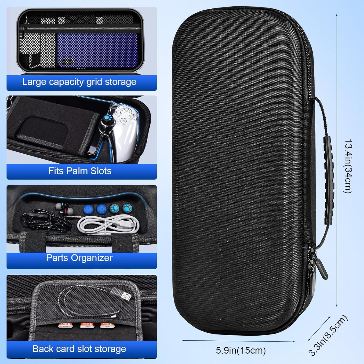Accessories Kit for Playstation Portal, Carrying Case for PS Portal, Charging Dock Station for Playstation Portal, Protective Skin for PS5 Portal, 2 HD Screen Protector with 4 Thumb Grip,Wired Headset